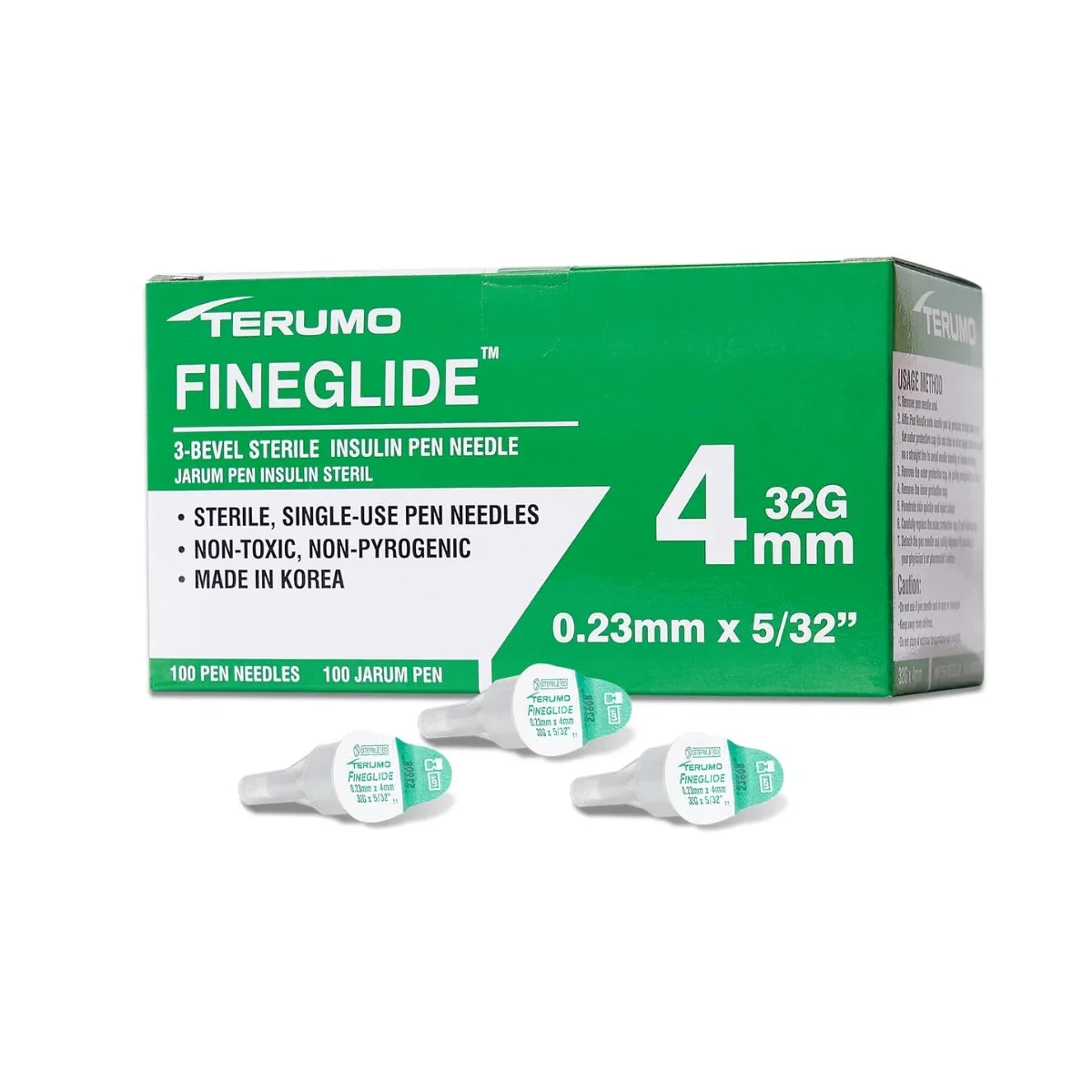 TERUMO FINEGLIDE NEEDLE 32GX4MM 100S