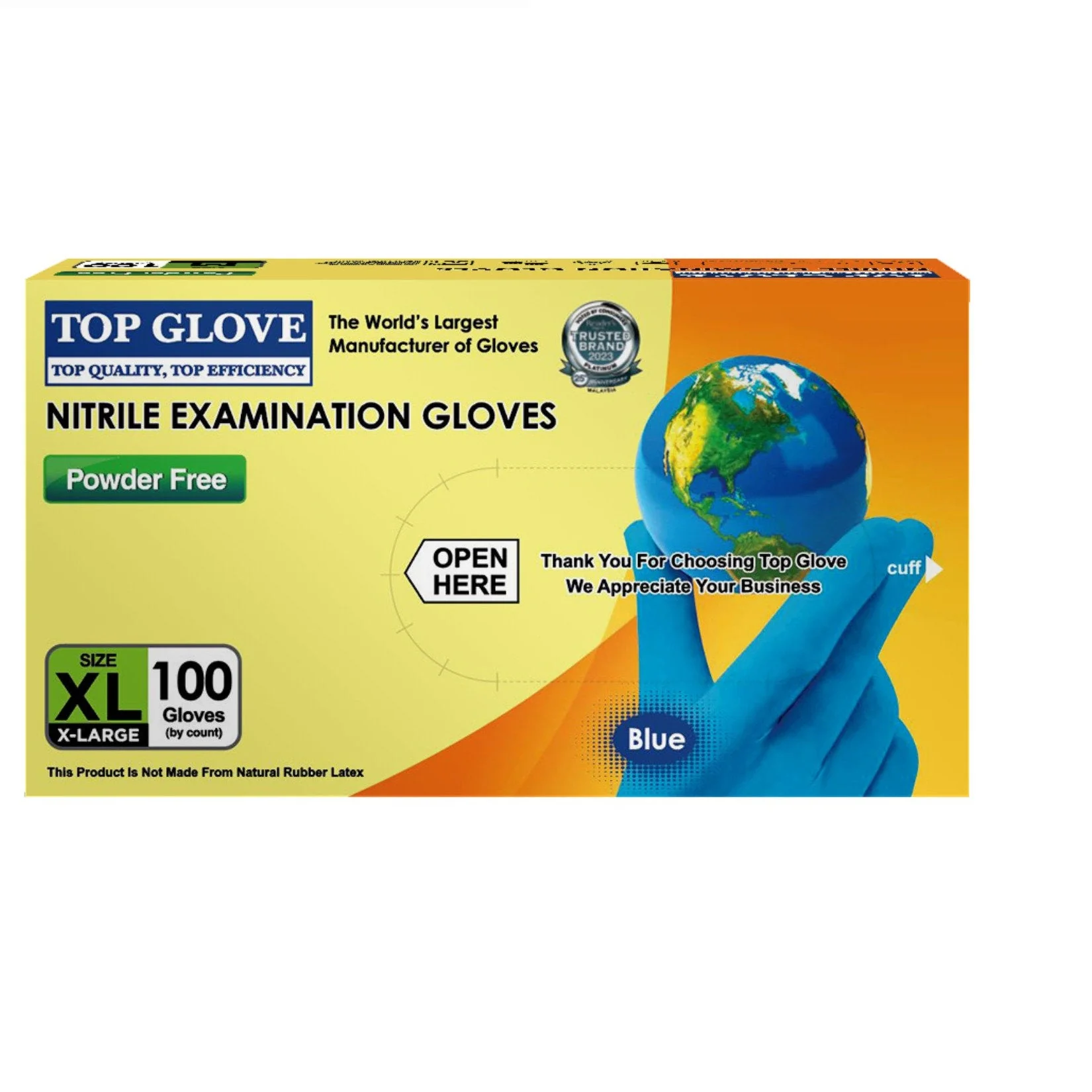 TOP GLOVE NITRILE GLOVE XL 100S