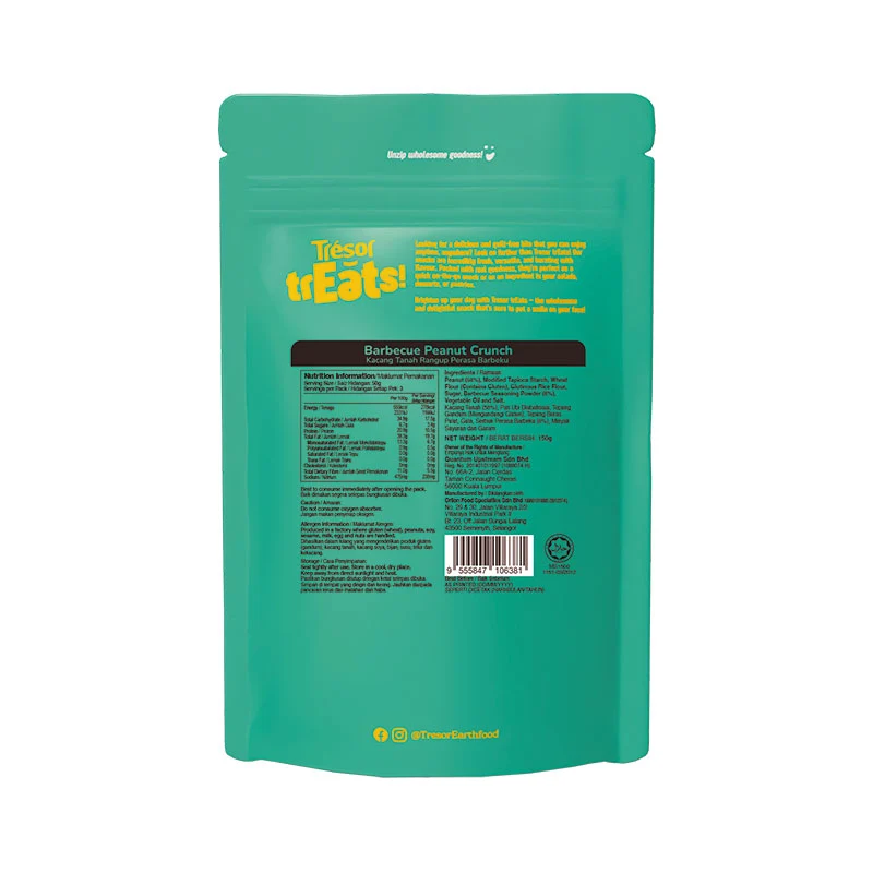 TRESOR TREATS BARBECUE PEANUT CRUNCH 150G - Image 2