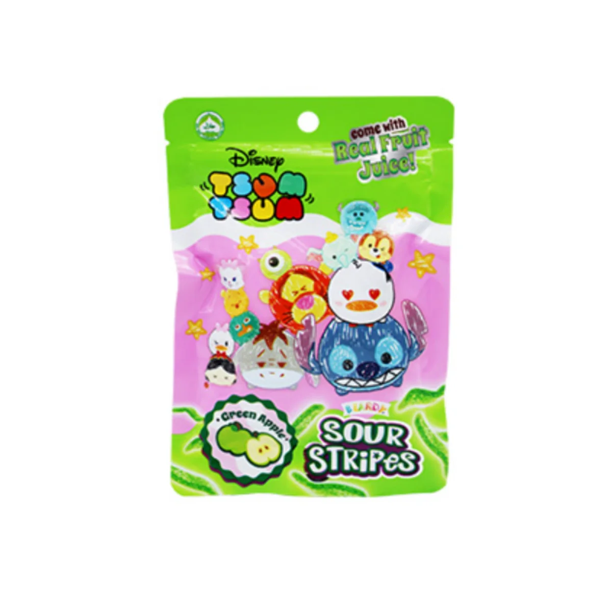TSUM TSUM SOUR STRIPES GREEN APPLE 55G