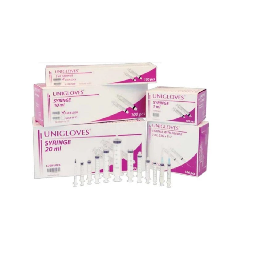 UNIGLOVES DISPOSABLE SYRINGE (LUER SLIP) 5ML 100S