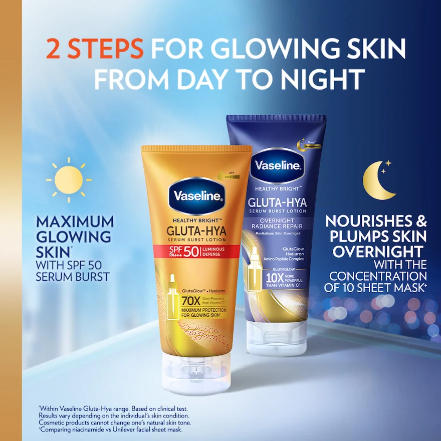 VASELINE GLUTA-HYA SERUM BURST LOTION SPF50 260ML - Image 10