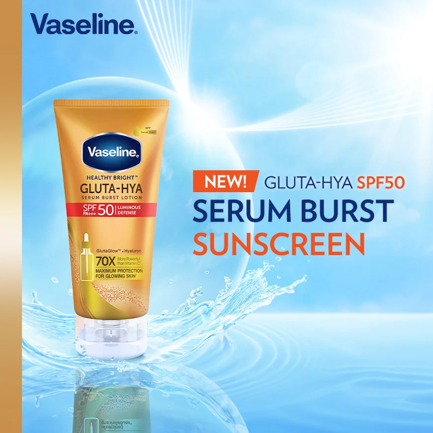 VASELINE GLUTA-HYA SERUM BURST LOTION SPF50 260ML - Image 3