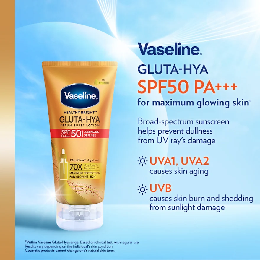 VASELINE GLUTA-HYA SERUM BURST LOTION SPF50 260ML - Image 5