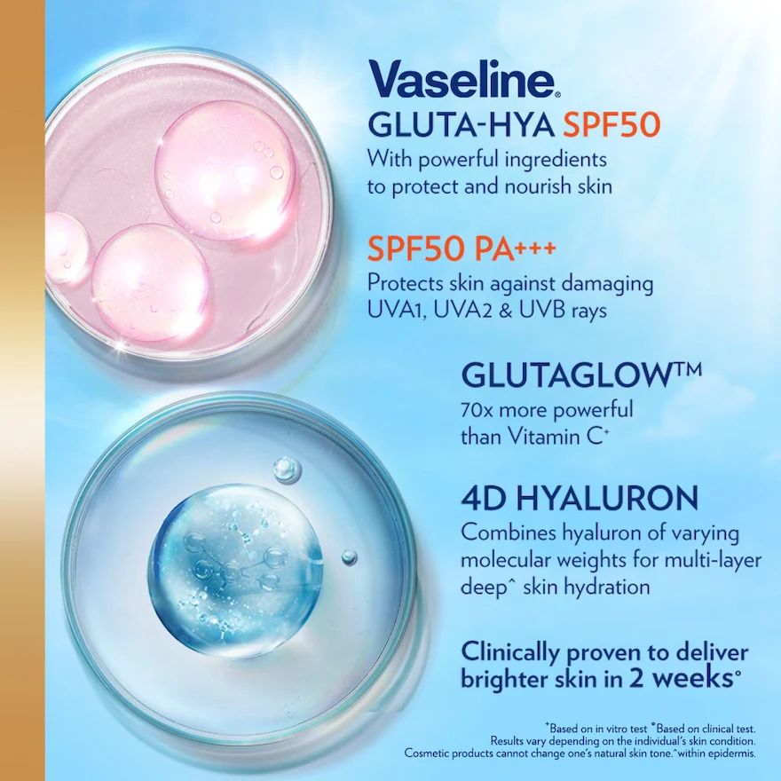 VASELINE GLUTA-HYA SERUM BURST LOTION SPF50 50ML - Image 6