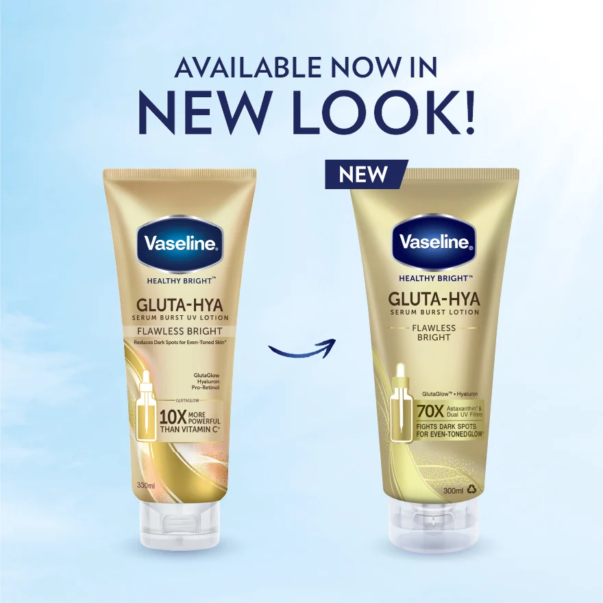 VASELINE HEALTHY BRIGHT GLUTA-HYA FLAWLESS BRIGHT SERUM B/LOTION 300ML - Image 12