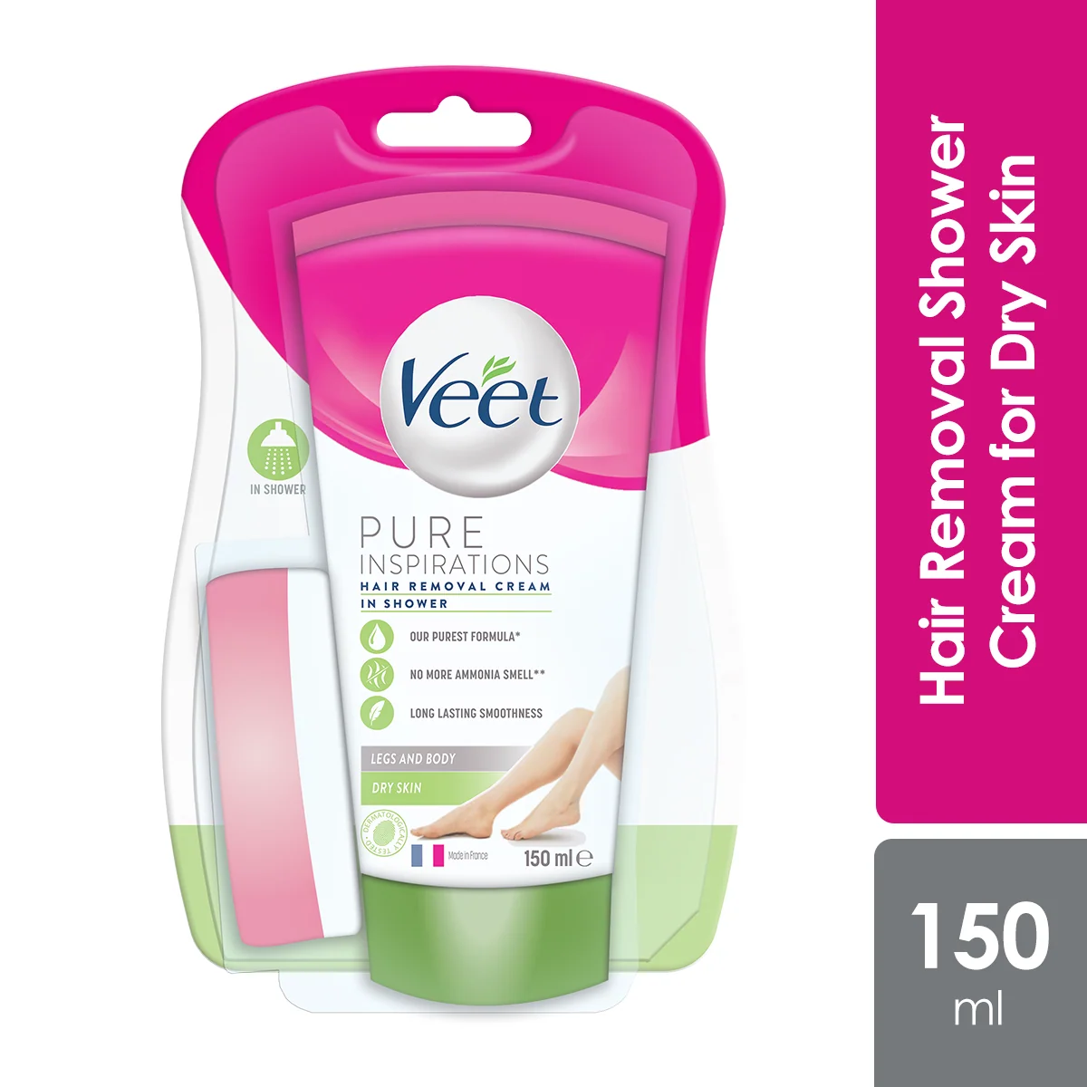 VEET IN SHOWER HAIR REMOVAL CREAM DRY SKIN 150ML