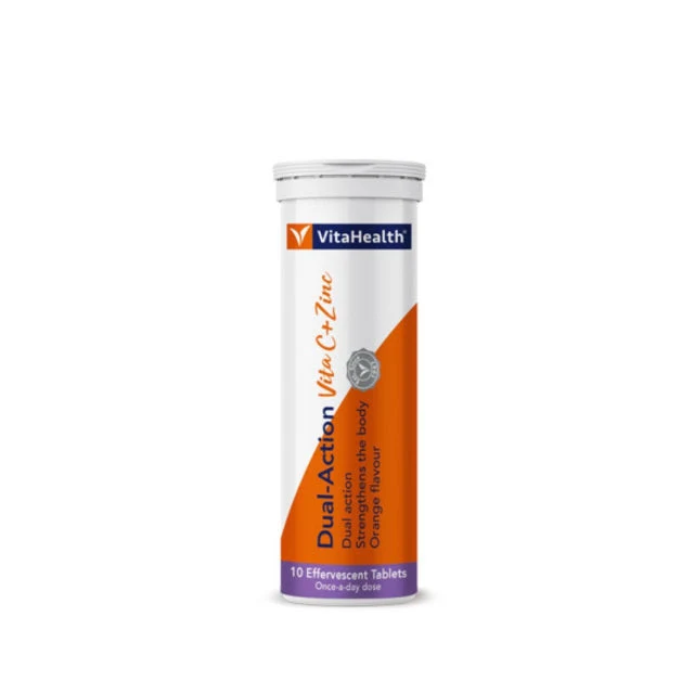 VITAHEALTH DUAL-ACTION VITA C+ZINC EFFERVESCENT TABLET 10S
