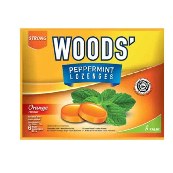 WOODS PEPPERMINT DROPS ORANGE 6S