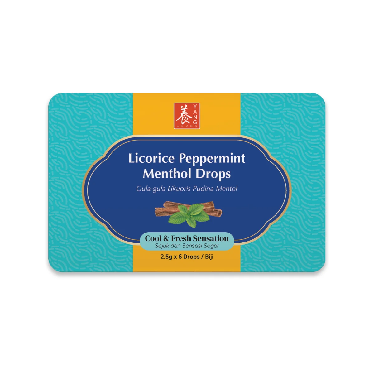 YANG HERBS LICORICE PEPPERMINT MENTHOL DROPS 2.5G