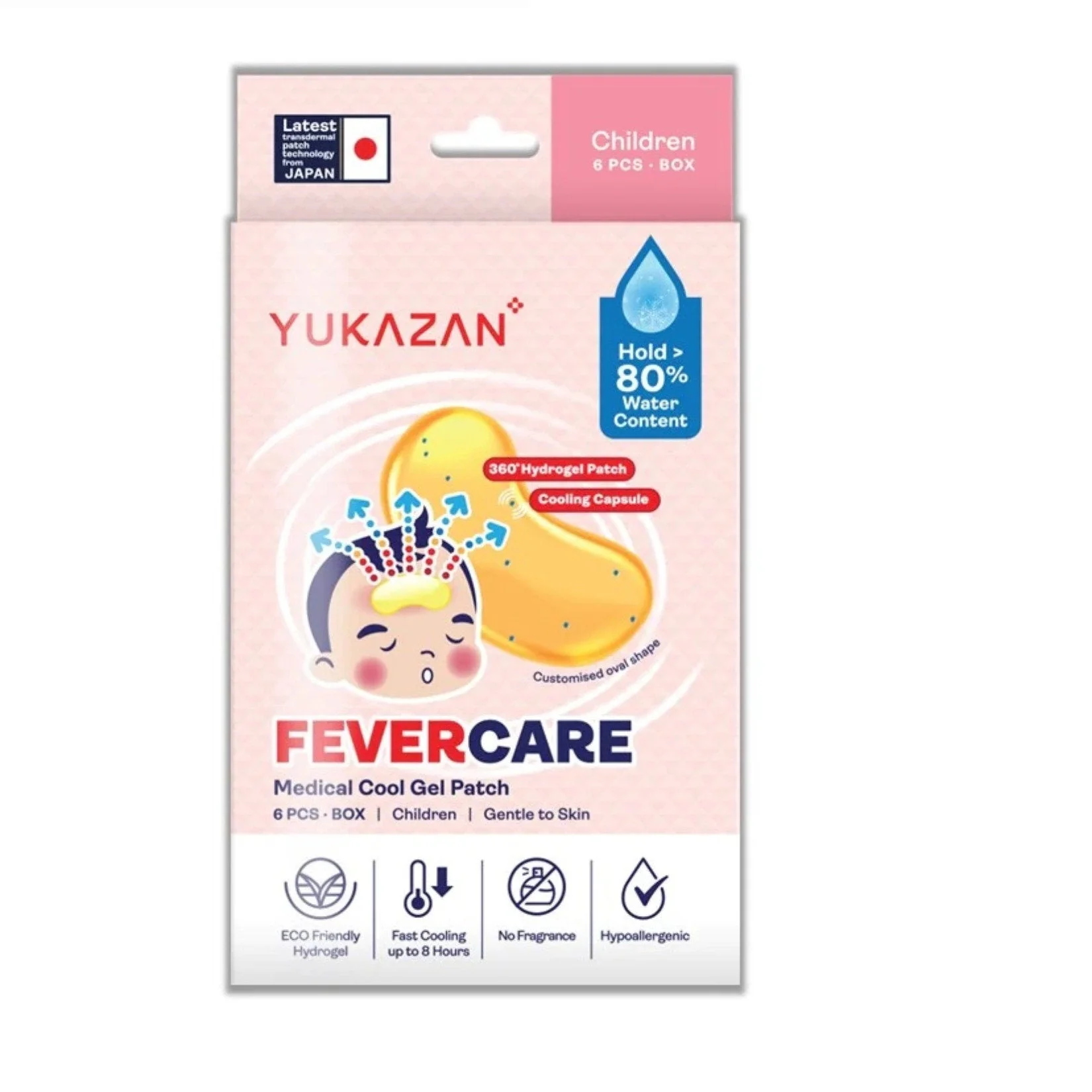 YUKAZAN FEVERCARE MEDICAL COOLGEL PATCHCHILD 6S